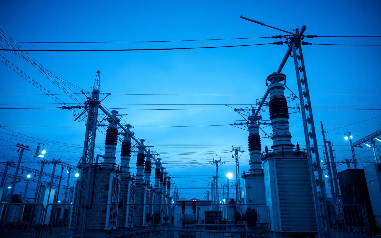 Substation at blue hour